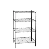 Étagère fil métal chromée 4 tablettes Chrom'x 90 x 35 x 160 cm Gris anthracite - Rayonnage fil métal - Étagères magasins, Présentoirs bois