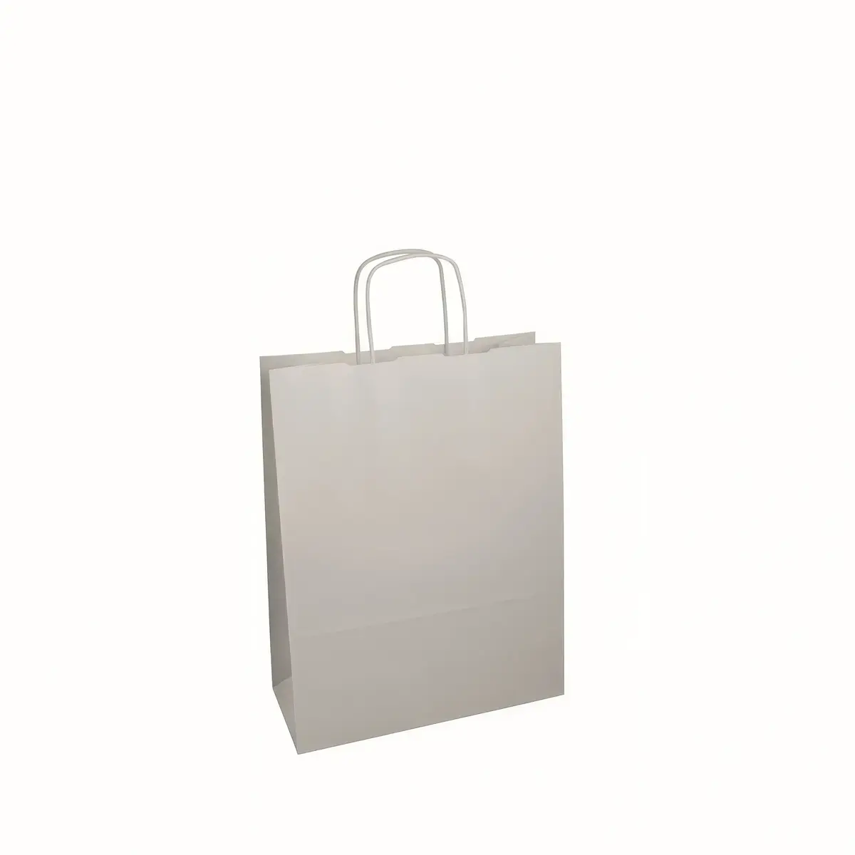 Sac kraft blanc lisse poignées torsadées 16 x 7 x 21,5 cm 90 g/m² FSC Mix – Petit sac papier blanc boutique – Paquet de 50 - Sacs kraft blanc poignées torsadées