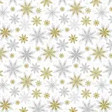 Papier cadeau flocons or/argent 70 cm x 50 m 80 g/m² papier couché - Papier cadeaux couchés à motifs