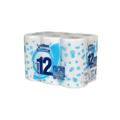 Papier toilette blanc 2 plis 100% cellulose - Lot de 96 rouleaux - Papier toilette et mouchoirs