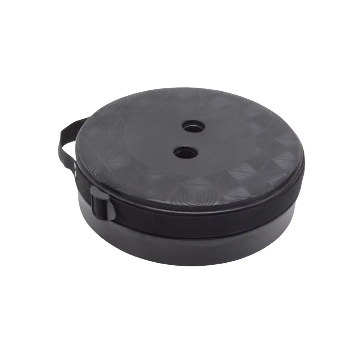Tabouret télescopique pliant noir plastique Ø25cm H45cm, coussin intégré - Tabourets marchepieds-3