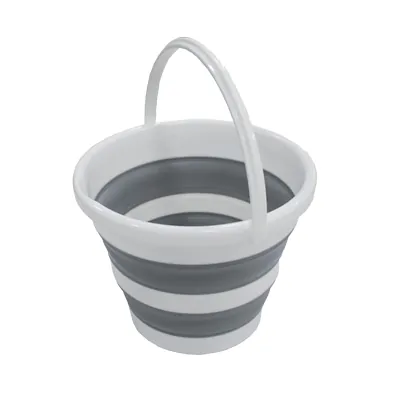 Seau pliable 12L avec poignée ergonomique plastique blanc / gris - Entretien sols
