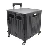 Bac pliant 35 L avec roulettes et poignée télescopique – chariot caisse mobile - Porte-blocs et Porte-documents