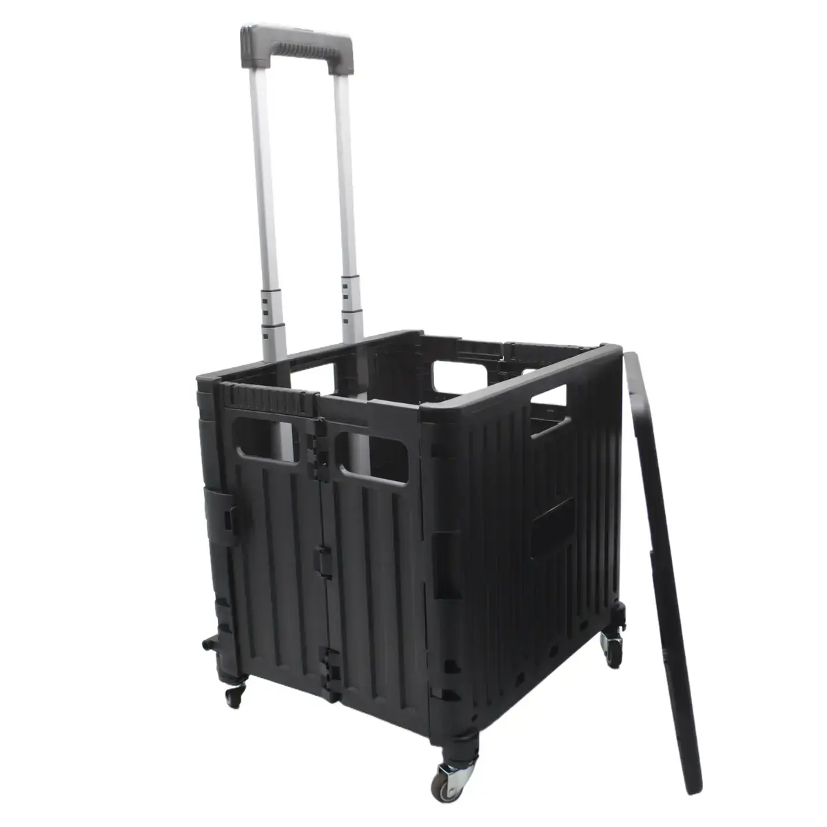 Bac pliant 35 L avec roulettes et poignée télescopique – chariot caisse mobile - Porte-blocs et Porte-documents-2