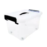 Bac de rangement translucide à roulettes 43L avec couvercle clipsable – 51x38x30,5cm - Bacs de rangement