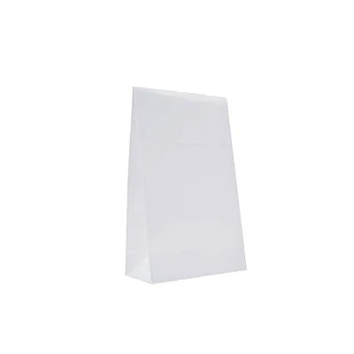 Pochettes cadeaux pelliculées blanc brillant 10+4,5x16cm - Paquet de 50 - Pochettes cadeaux luxe