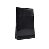 Pochette cadeau luxe noire brillante pelliculée, adhésive 14+5,5x23 cm – 170 g/m² – Paquet de 50 - Pochettes cadeaux luxe