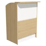 Comptoir d'accueil bois mélaminé Chêne Vincenza L 80 x H 112 cm - Comptoirs Easy