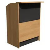 Comptoir d’accueil / Bureau d'accueil mélaminé chêne / noir 80 x 51 x 112 cm - Comptoirs Easy