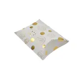 Boîte berlingot blanche motifs dorés 11 x 9 x 3 cm – Paquet de 100 - Boites berlingots