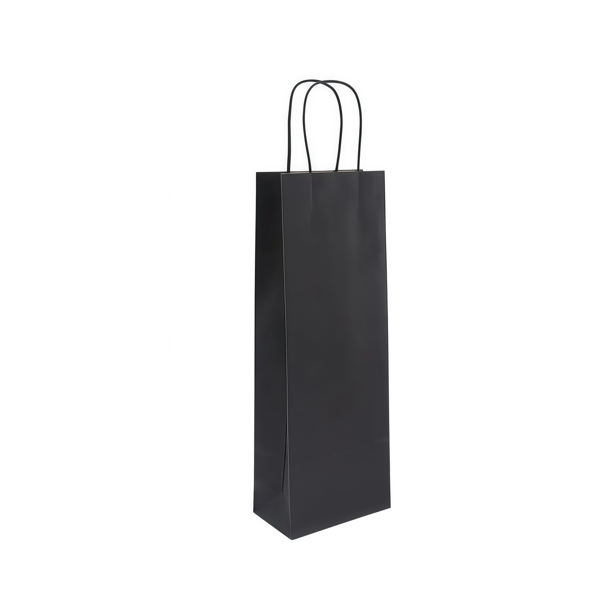 Sac bouteille kraft noir 14 + 8 x 39 cm 110 g/m² – Sac cadeau bouteille – 1 bouteille - Paquet de 50 - Sacs bouteilles
