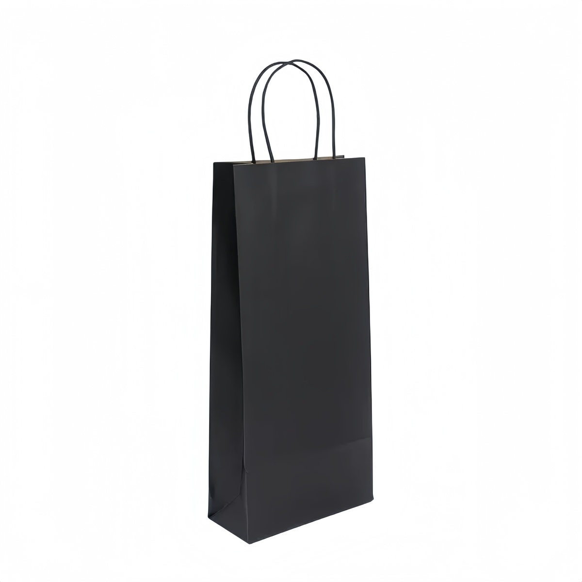 Sac bouteille kraft noir 18 + 8 x 39 cm 110 g/m² – Sac cadeau bouteille – 2 bouteilles - Paquet de 50 - Sacs bouteilles