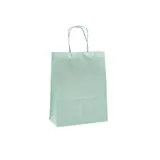 Sac kraft vert pastel à poignées torsadées 16+8x22cm 120g/m² (x50) - Sacs, Corbeilles et Paniers à garnir Pâques