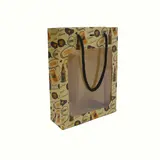 Sac kraft avec fenêtre pour 3 bières 33 cl 30 + 7 x 26 cm, paquet de 10 - Mètres de bières, Emballages pour bouteilles de bières