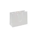 Sac pelliculé blanc mat poignées cordelette 23 x 10 x 18 cm 190g – Paquet de 20 - Sacs pelliculés poignées cordelette