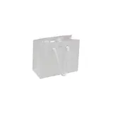 Sac papier luxe blanc mat à poignées cordelette 14 x 6,5 x 11 cm 190g/m² - Paquet de 20 - Sacs pelliculés poignées cordelette