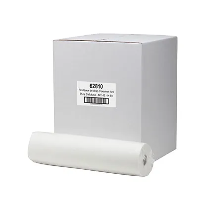 Drap d'examen 50 x 35 cm gaufré 2 plis pure cellulose blanc – Drap d'examen jetable 121 formats – 9 rouleaux - Draps d'examen
