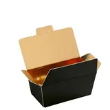 Ballotin chocolat carton noir intérieur or 250g 11 x 6 x 5,8 cm - Ballotin chocolat vide - Lot de 25