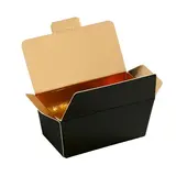 Ballotin chocolat carton noir intérieur or 375g 13 x 7 x 6,3 cm - Ballotin chocolat vide - Lot de 25
