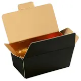 Ballotin chocolat carton noir intérieur or 500g 14,5 x 7,5 x 7 cm - Ballotin chocolat vide - Lot de 25