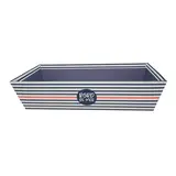 Corbeille carton rectangle Mer 33 x 20 x 7,5 cm bleu marine / blanc, paquet de 10 - Bord de mer