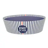 Corbeille carton ovale Mer 26 x 19,3 x 8 cm bleu marine / blanc, paquet de 6 - Bord de mer