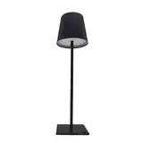Lampe de table sans fil rechargeable noire IP44 5W 3,7V 1200mAh 3000 / 4500 / 6500K – Lampe à poser LED sans fil - Luminaires professionnels