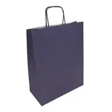 Sac kraft blue navy à poignées torsadées 36+13x44,5cm 90g/m² (x50) - Sacs kraft couleur poignées torsadées