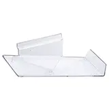 Tablette plexi transparente inclinée à droite pour panneau rainuré avec rebord 25,5 x 10 cm - Support plexi incliné - Porte-chaussures, Supports chaussures