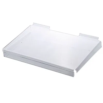 Tablette transparente pour panneau rainuré avec support rigide et rebord 40 x 27 x 4 cm - Tablette droite - Tablettes pour panneaux rainurés