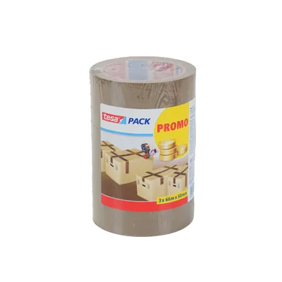 Ruban adhésif havane BOPP 50 mm x 66 m Tesa - Ruban adhésif emballage - Lot de 3 - Rubans adhésifs et dévidoirs-2