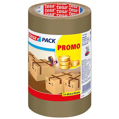 Ruban adhésif havane BOPP 50 mm x 66 m Tesa - Ruban adhésif emballage - Lot de 3 - Rubans adhésifs et dévidoirs-3
