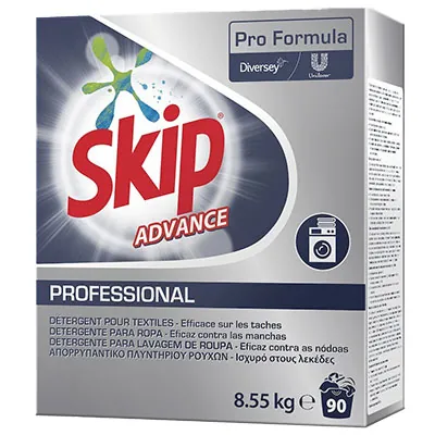 Lessive poudre Skip Professionnal Advance - 90 lavages - 8,55 kg - Lessives professionnelles, Assouplissants linge