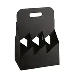 Porte-bouteilles carton kraft 6 bières Long Neck 33 cl noir 19,5 + 13 x 29 cm, paquet de 30 - Mètres de bières, Emballages pour bouteilles de bières