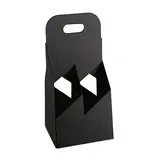 Porte-bouteilles carton 4 bières Long Neck 33 cl noir 13 x 13 x 29 cm - Mètres de bières, Emballages pour bouteilles de bières