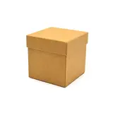 Boîte carrée kraft à couvercle amovible - 12 x 12 x12 cm - Boîtes cadeaux Noël
