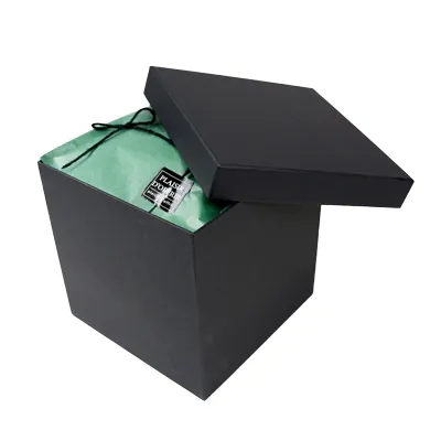 Boîte carrée kraft à couvercle amovible - 20 x 20 x 20 cm - Boites cloches-6