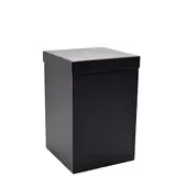 Boîte carrée kraft haute à couvercle amovible - 20 x 20 x H 30 cm - Boîtes cadeaux Noël