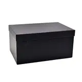 Boîte rectangulaire noire à couvercle amovible - 30 x 20 x H 15 cm - Boîtes cadeaux Noël