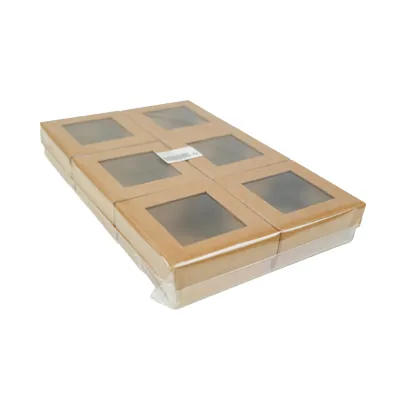 Boîte carrée avec couvercle amovible à fenêtre - 12 x 12 x H 5 cm - Boites cloches-2