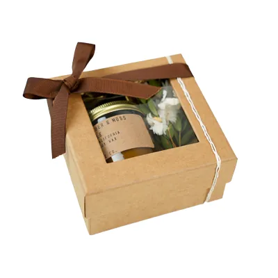 Boîte carrée avec couvercle amovible à fenêtre - 12 x 12 x H 5 cm - Boites cloches-4