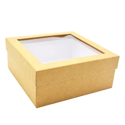 Boîte carrée avec couvercle amovible à fenêtre - 20 x 20 x 8,5 cm - Boites cloches