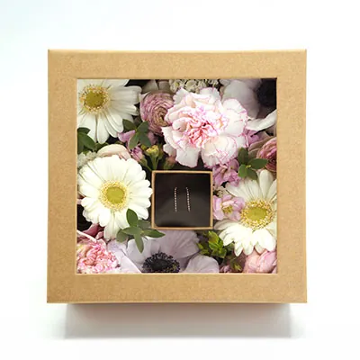 Boîte carrée avec couvercle amovible à fenêtre - 20 x 20 x 8,5 cm - Boites cloches-2