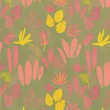 Papier cadeau Éxotique kraft brun 70 cm x 50 m, brun / vert / jaune, 60g/m² - Papiers cadeaux kraft à motifs