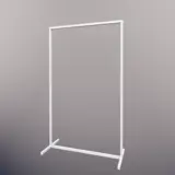 Portant vêtement fixe professionnel blanc sur vérin, 65x45x150cm