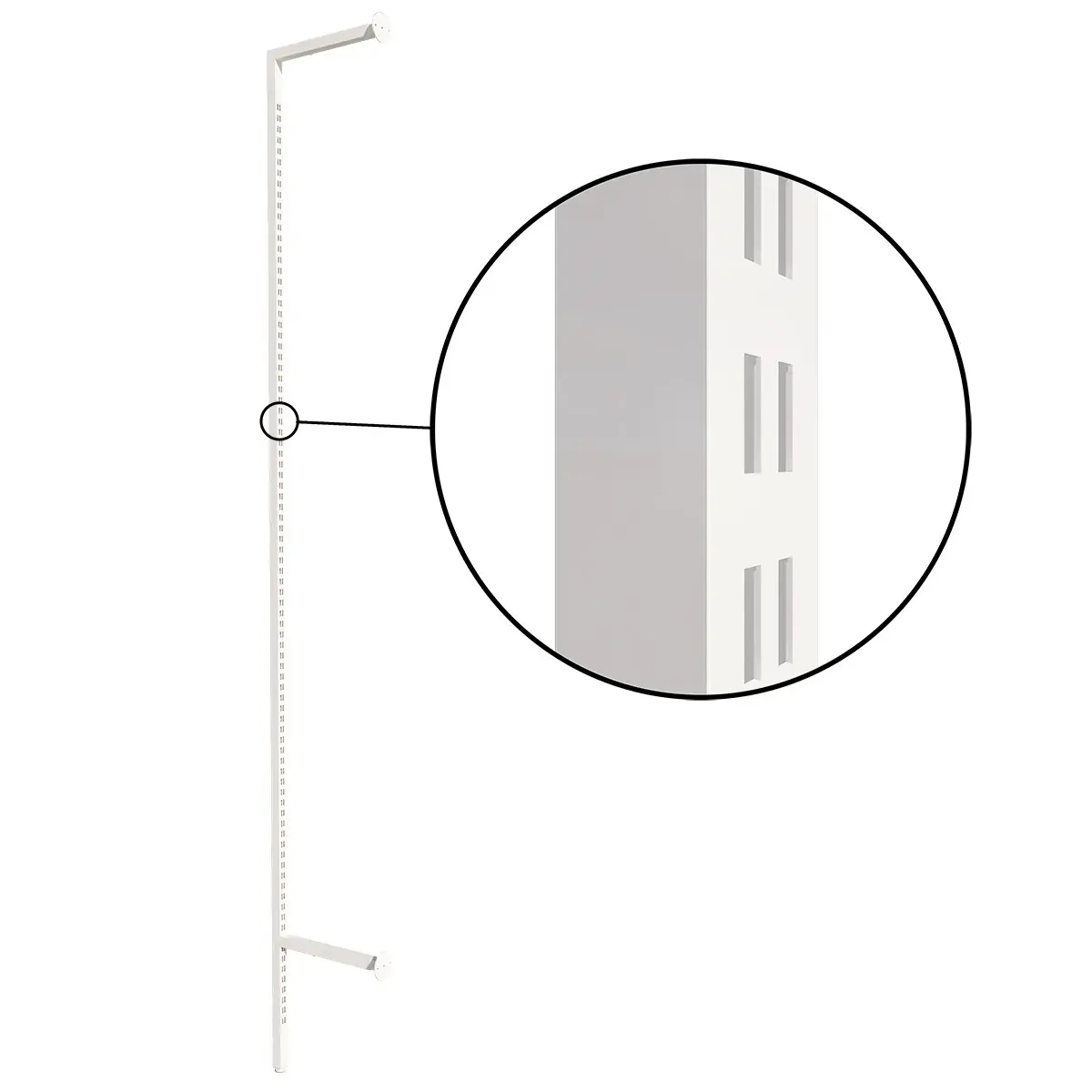 Montant mural déporté double perforation 240cm blanc section 25x25mm - Ligne Square 25 blanc-2