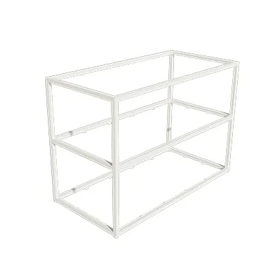 Table de présentation 3 niveaux Square blanc 120 × 60 × 85 cm - Ligne Square 25 blanc-2