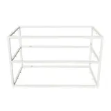 Table de présentation 3 niveaux Square blanc 140 × 80 × 85 cm - Présentoirs de magasin