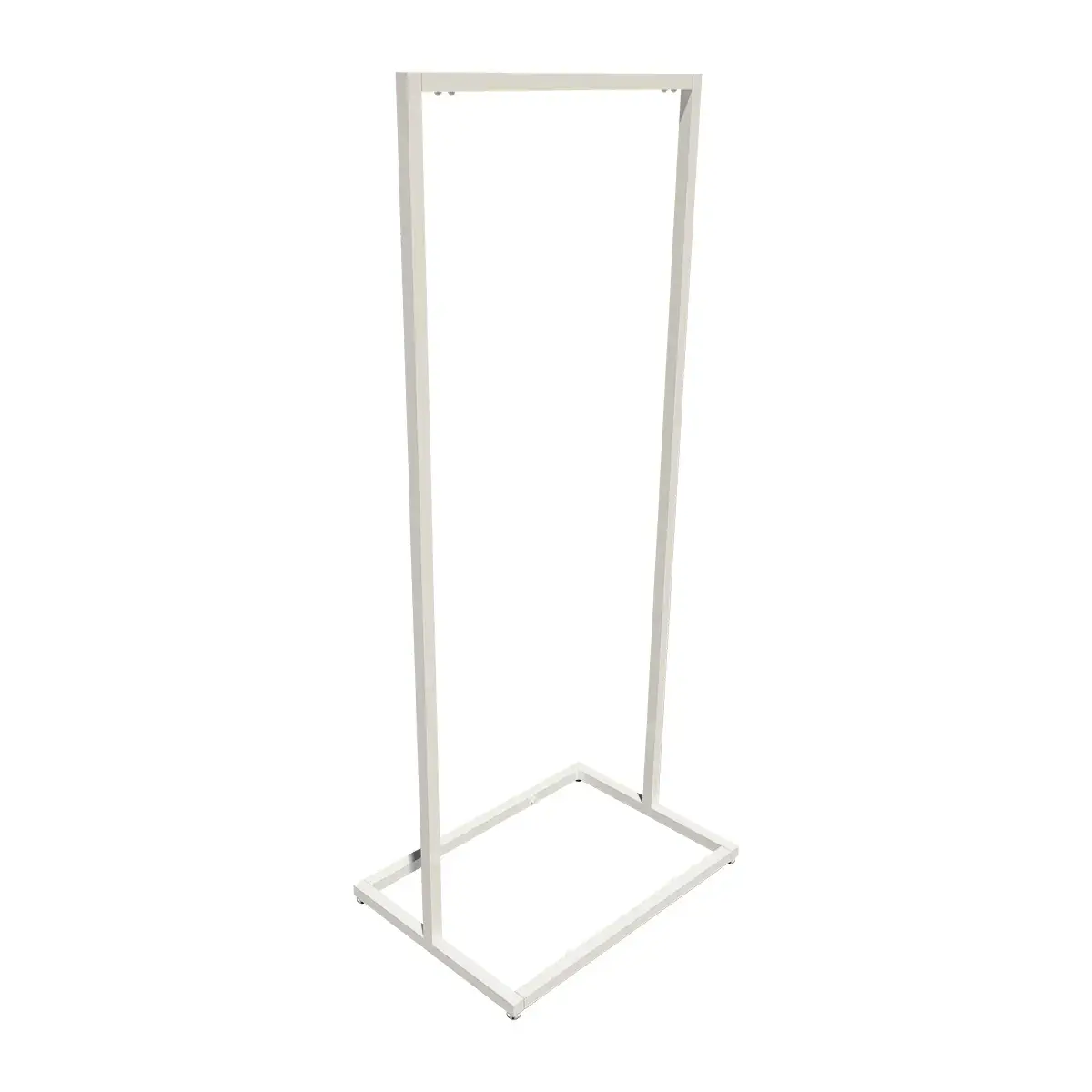 Portant vêtement professionnel blanc sur vérin, 65x45x150cm - Ligne Square 25 blanc-2