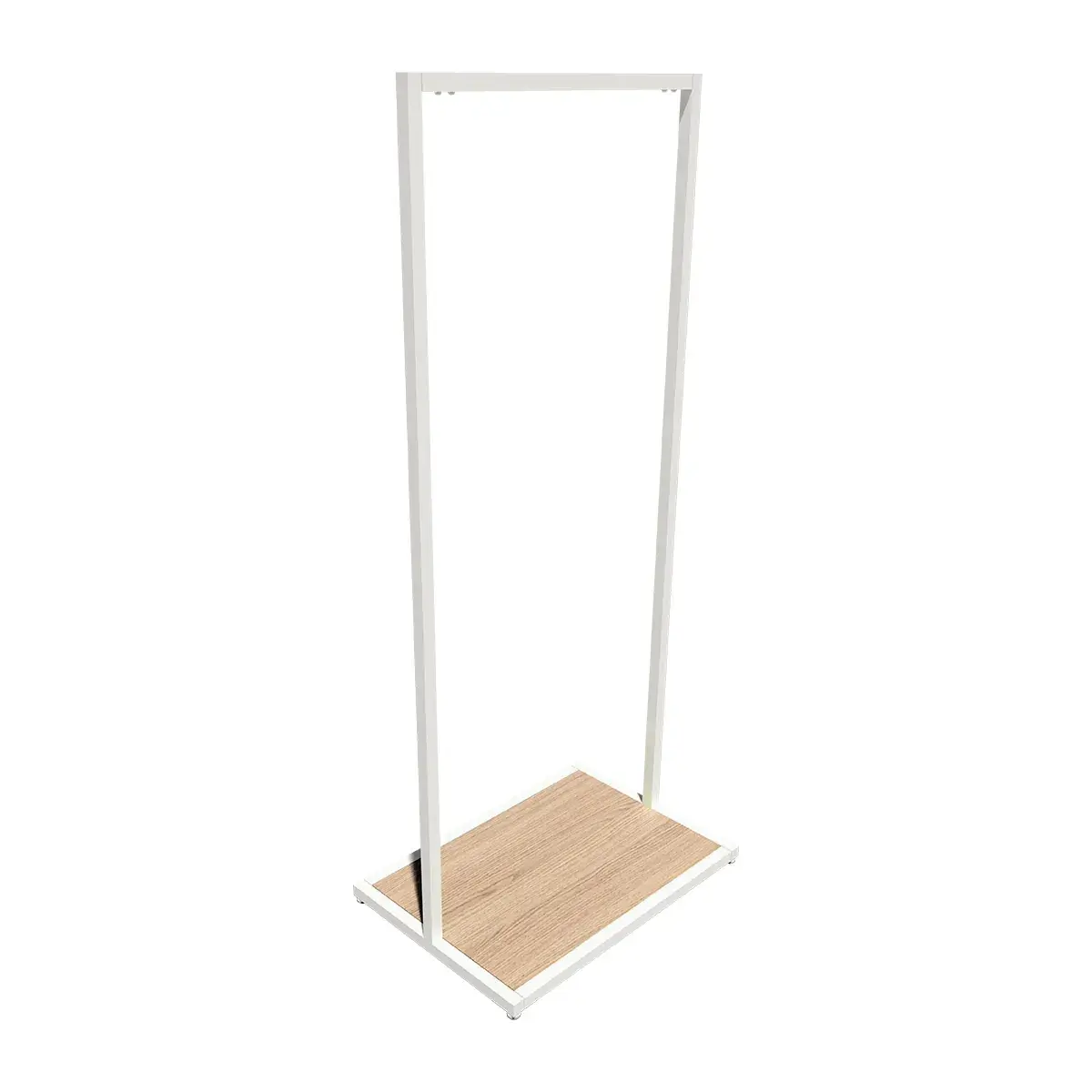 Portant vêtement professionnel blanc sur vérin, 65x45x150cm - Ligne Square 25 blanc-3